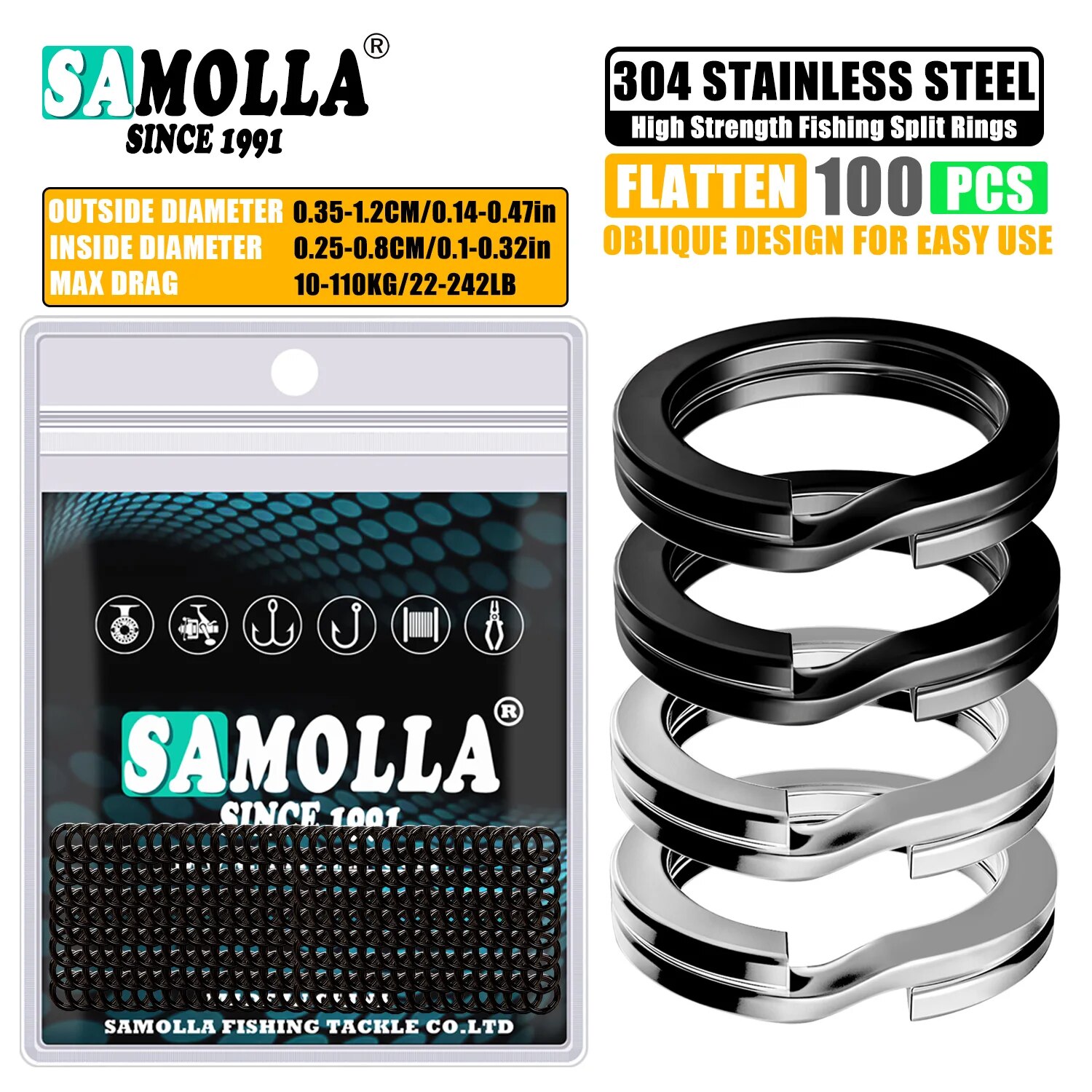 100pcs Fishing Split Rings Sta - đánh giá và giá Fishing Equipment Cheap